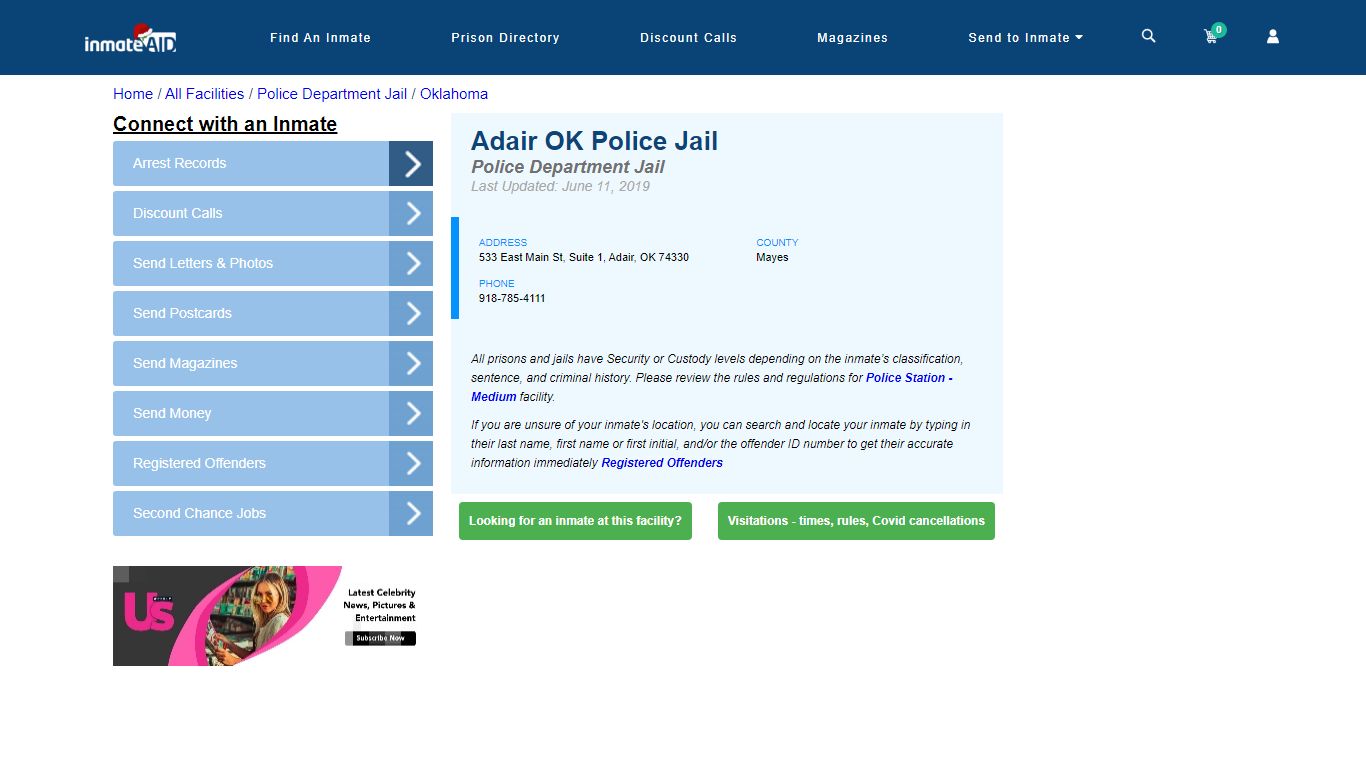 Adair OK Police Jail & Inmate Search - Adair, OK